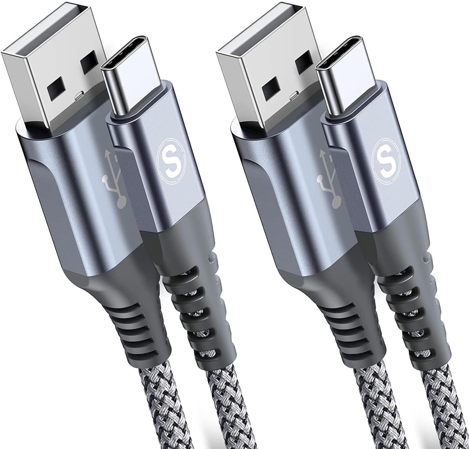Detalle de Sweguard USB-Cケーブル 2本セット、3m・最大3A急速充電・ナイロン編組