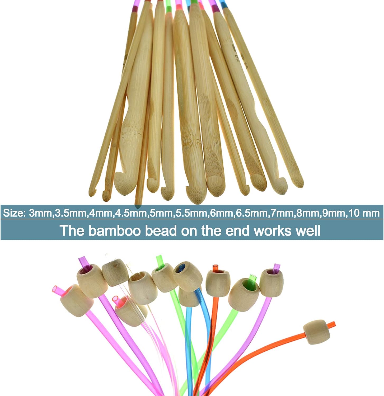 Detalle 2 de Coopay Tunisian Crochet Hook Set, 11-Piece Metal Hooks