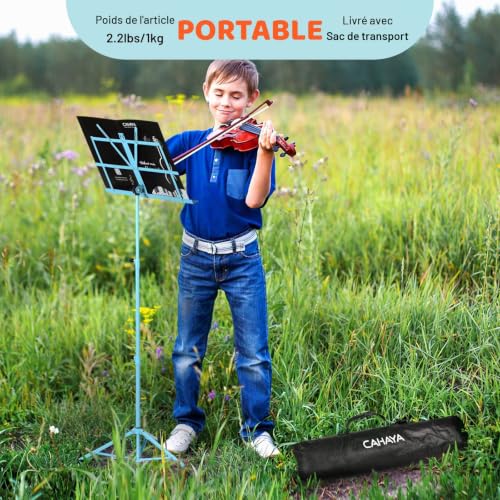 Thumbnail 6 de CAHAYA Pupitre de Musique Pliable et Léger - Support de Partitions 2-en-1 avec Sac de Transport (CY0204-3, Bleu)