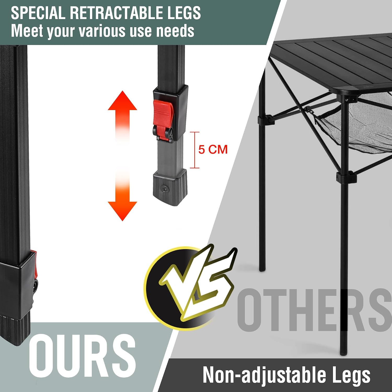 Thumbnail 5 de VILLEY Camping Table Folding, 70 cm
