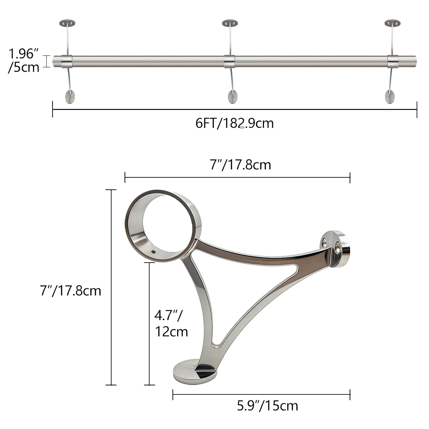 Detalle de Bar Foot Rail Kit 6 ft