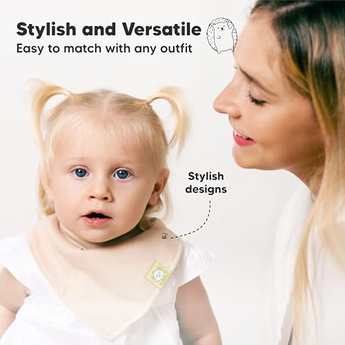 Detalle 2 de KeaBabies 8-Pack Organic Baby Bandana Bibs for Girls