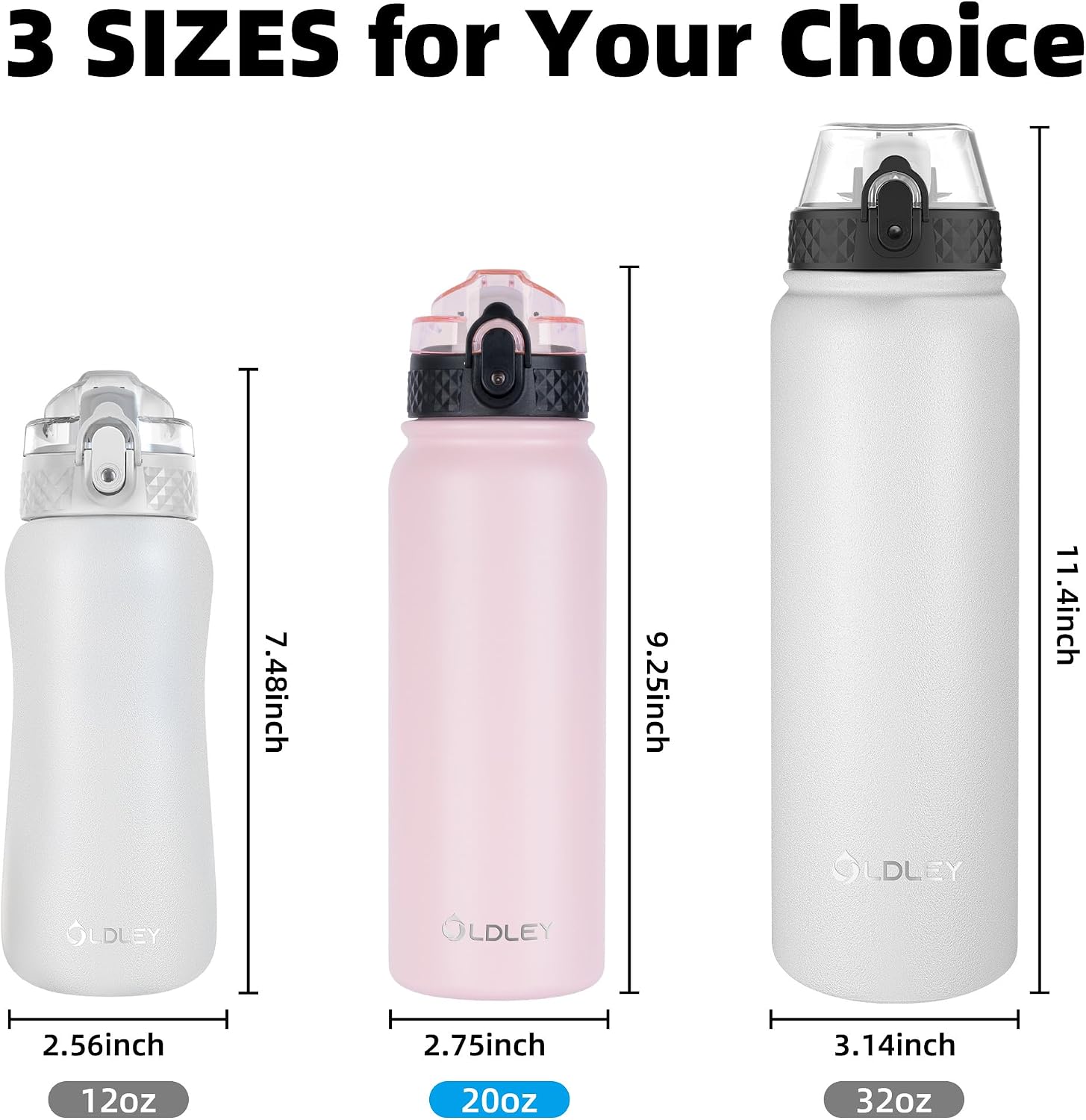 Thumbnail 4 de Oldley Insulated Water Bottle 20 oz straw bottle 💧