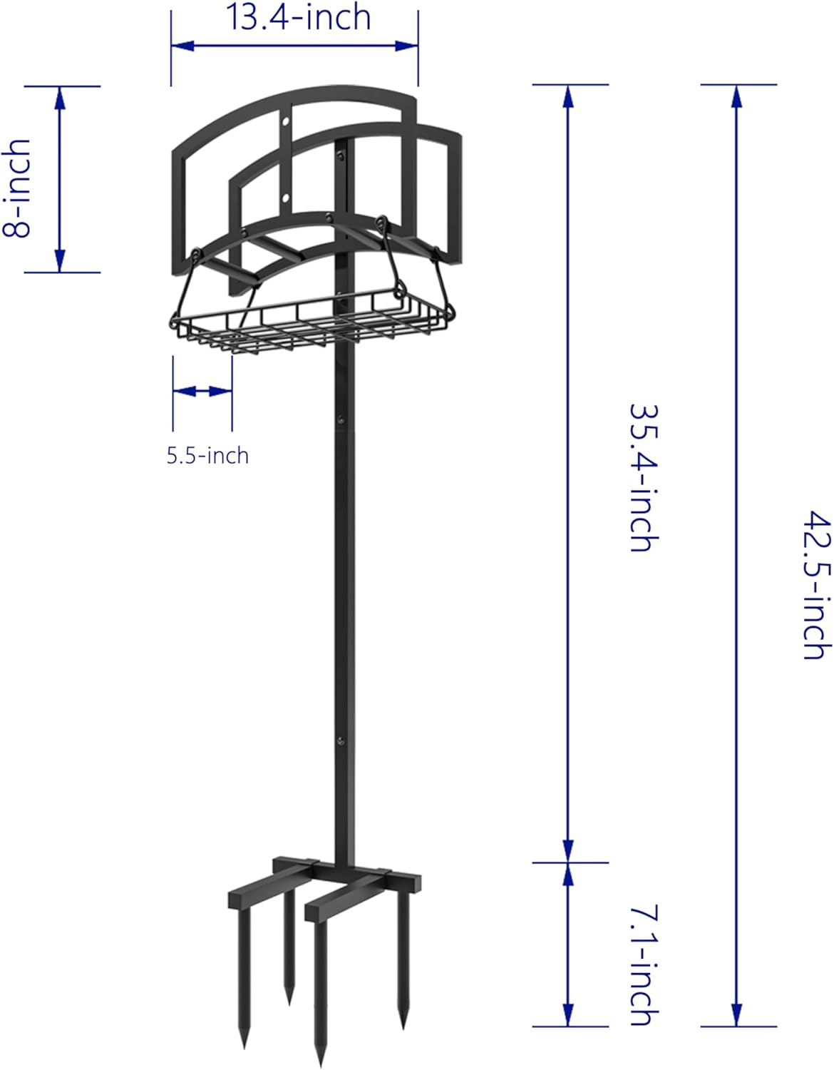 Thumbnail 2 de CALIDOLA Garden Hose Stand with 4-Point Stability and 150-Foot Reel