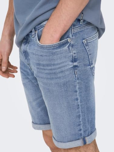 Detalle de ONSPLY MBD 8772 Tai DNM Noos - Pantalones Cortos Denim Elásticos para Hombre, XXL