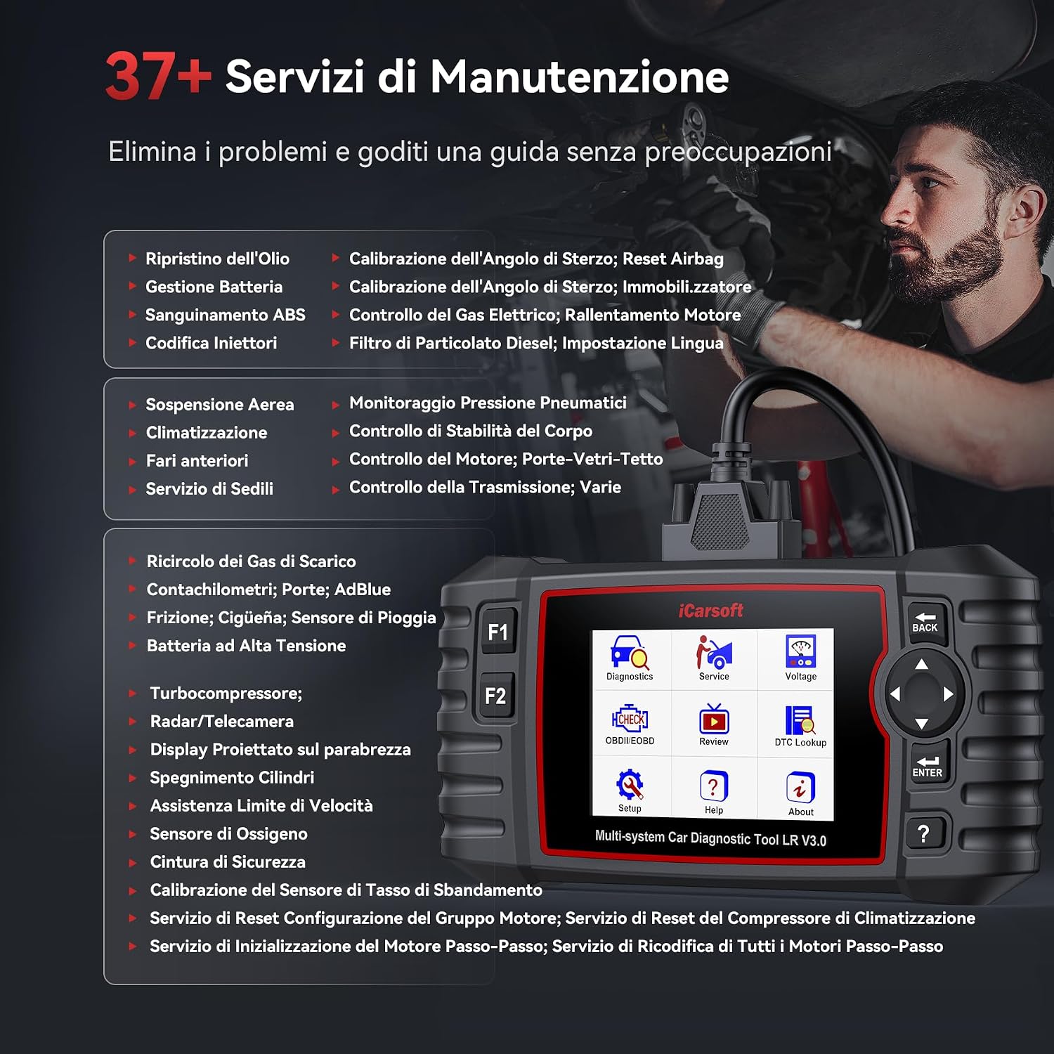 Thumbnail 2 de iCarsoft LR V3.0 Diagnosi OBD2 37 funzioni