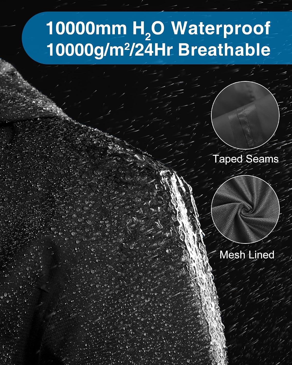 Detalle 2 de 33,000ft Regenjacke Damen – Wasserdicht, Atmungsaktiv und leicht mit Kapuze