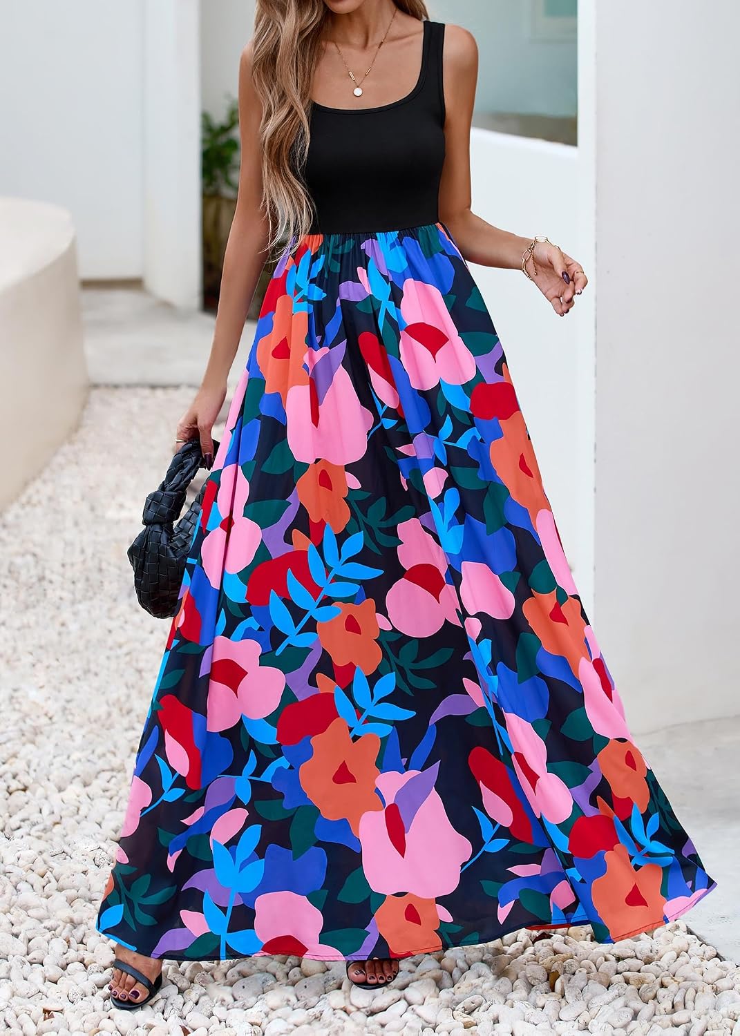 Thumbnail 4 de KIRUNDO Women Summer Sleeveless Boho Floral Maxi Dress 2026