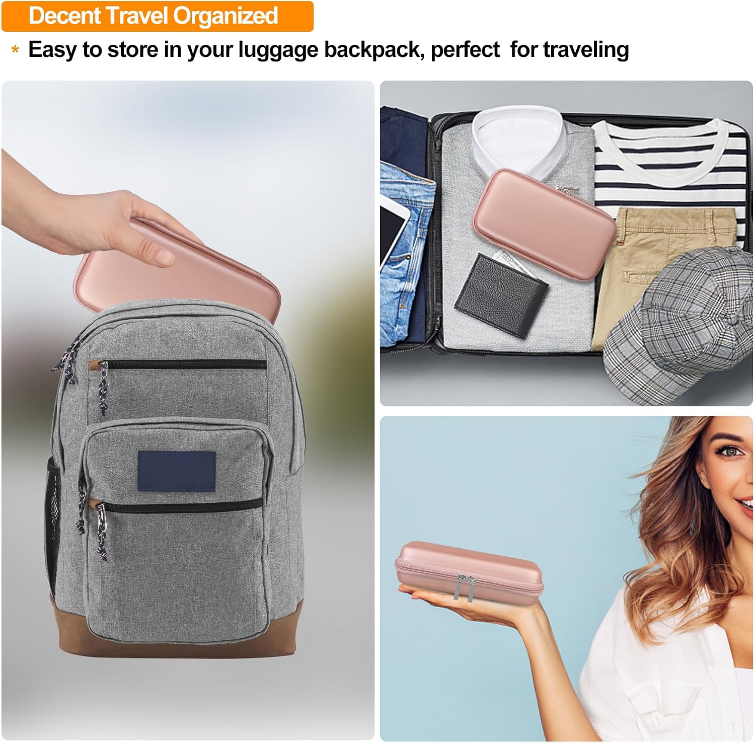 Thumbnail 5 de Elonbo Carrying Case for Polaroid Hi-Print + Paper Bundle (2nd Generation) – Travel Protective Bag, Rose Gold