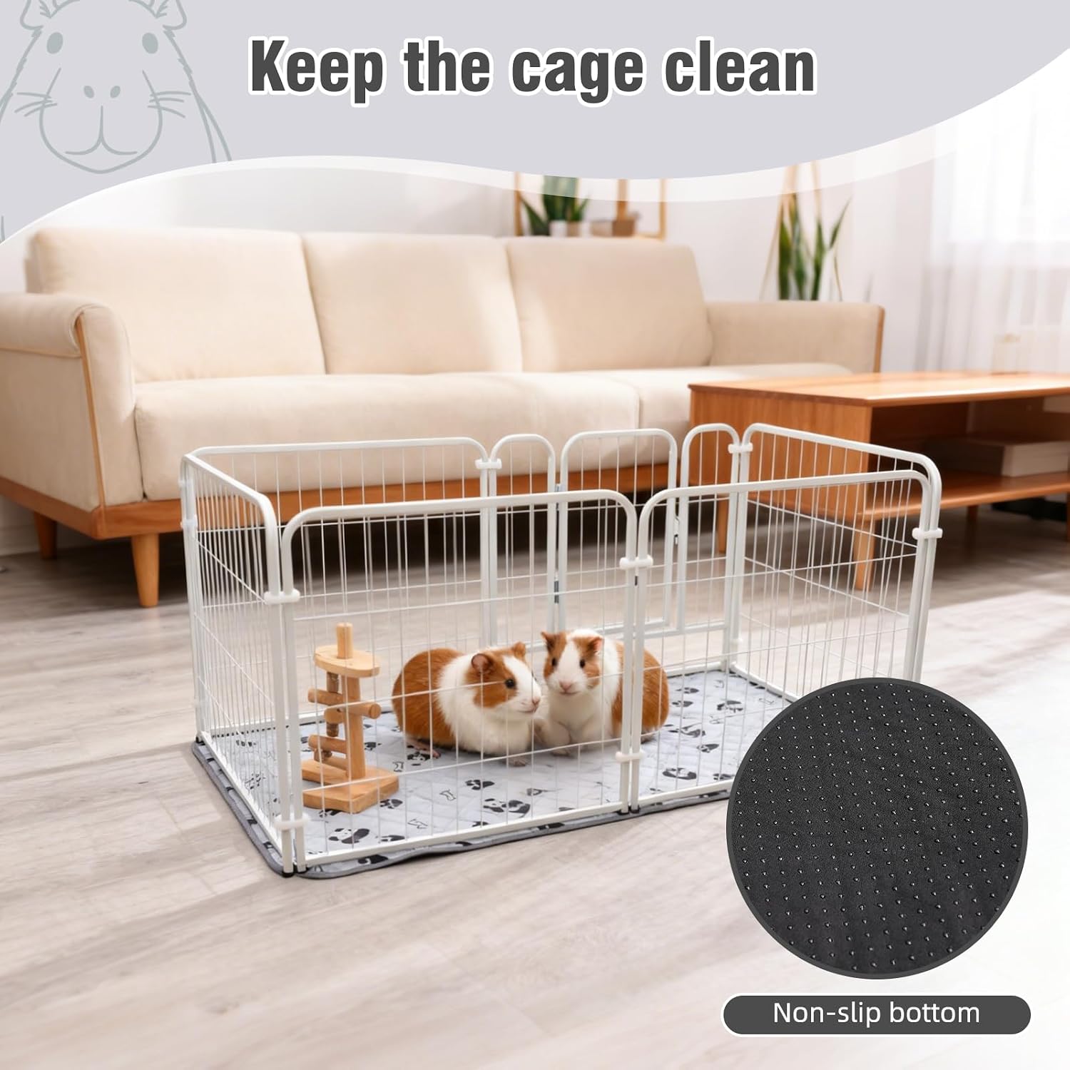 Thumbnail 1 de HOZKUY 2-Pack Guinea Pig Cage Liners & Bedding (28"x56")