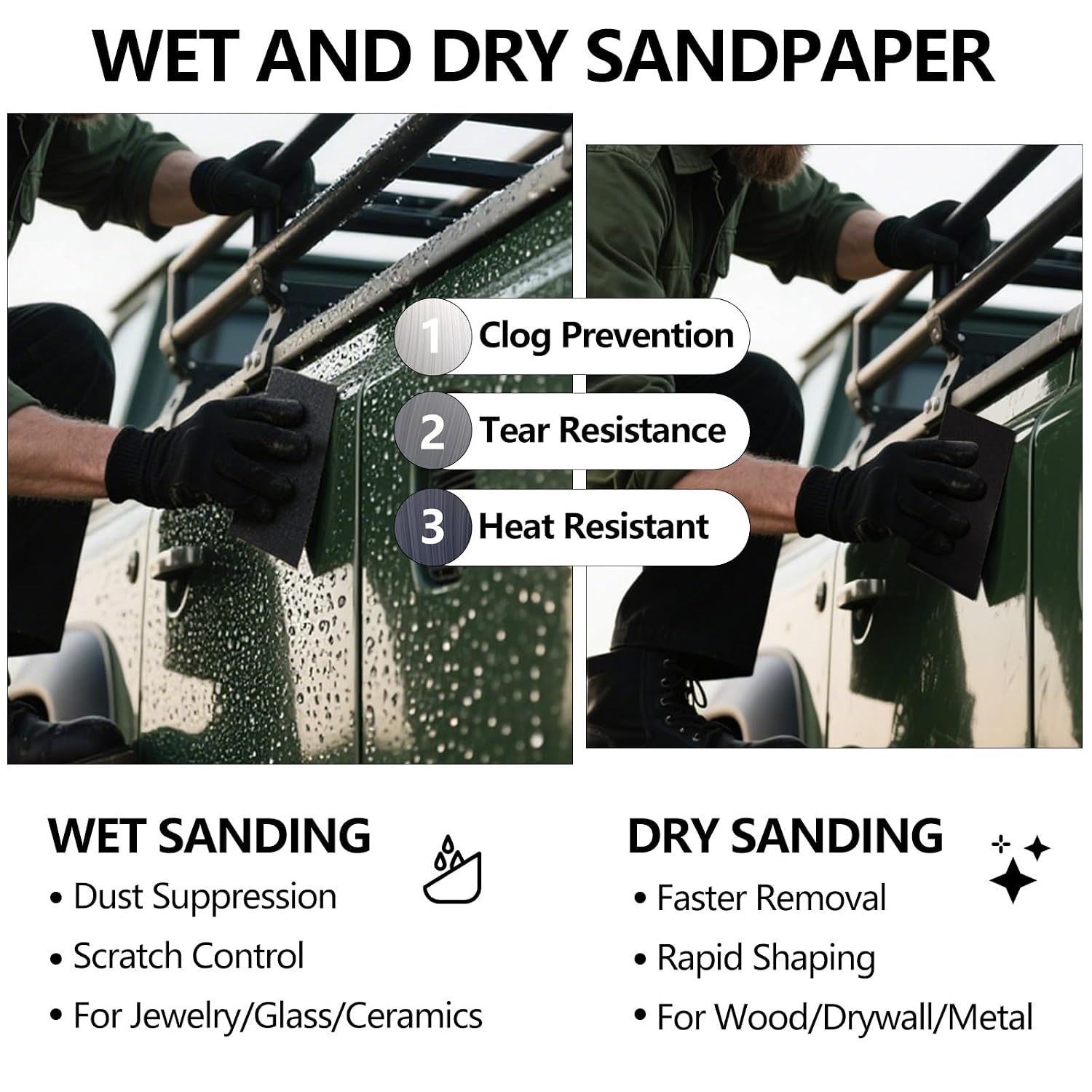 Detalle de Shineboc 23CMSZ-CoarseMix Sandpaper, 21-Sheet Wet/Dry Assortment