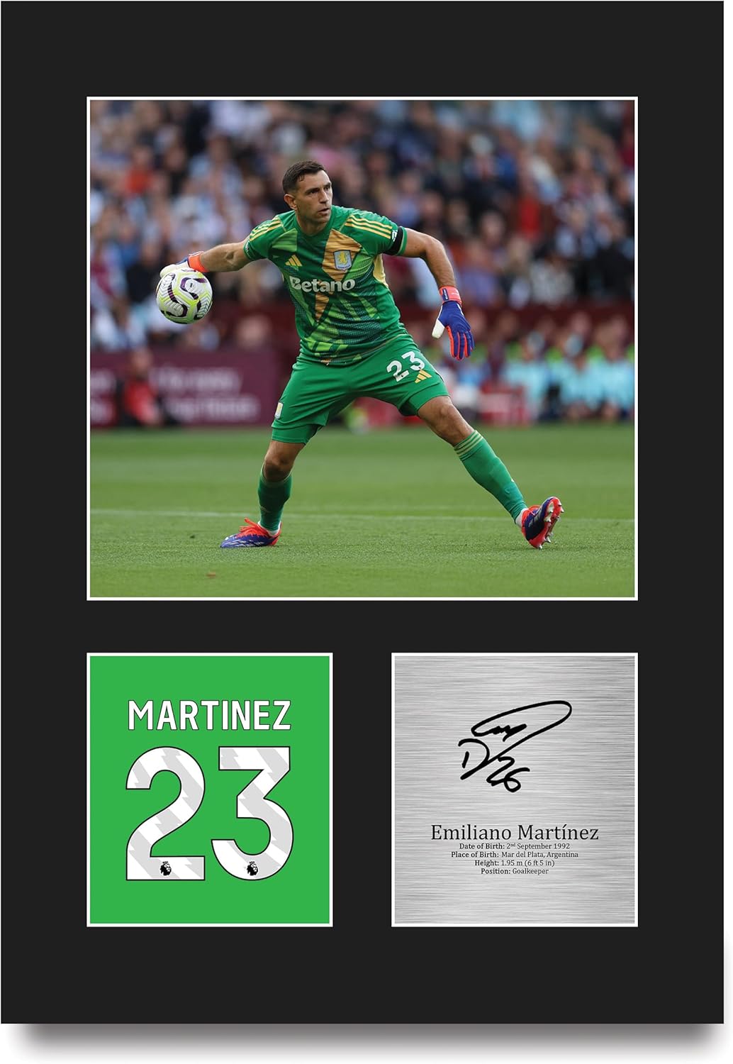 Thumbnail 6 de HWC Trading Emiliano Martinez Aston Villa framed signed autograph A4 photo (portrait)