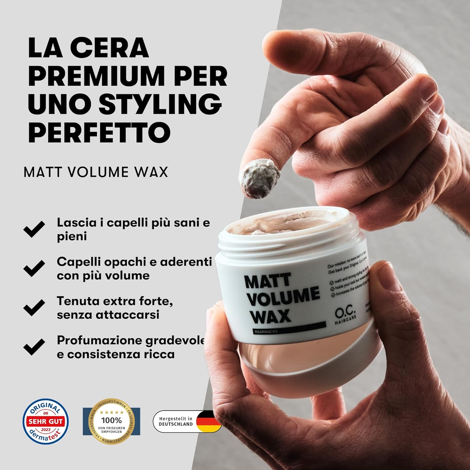 Thumbnail 2 de O.C. HAIRCARE Cera Matt Volumizzante – Cera per capelli con forte volume per uomini