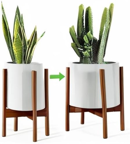 Thumbnail 6 de MUDEELA Indoor Bamboo Plant Stand, Adjustable 8–12-Inch Width, Dark Brown