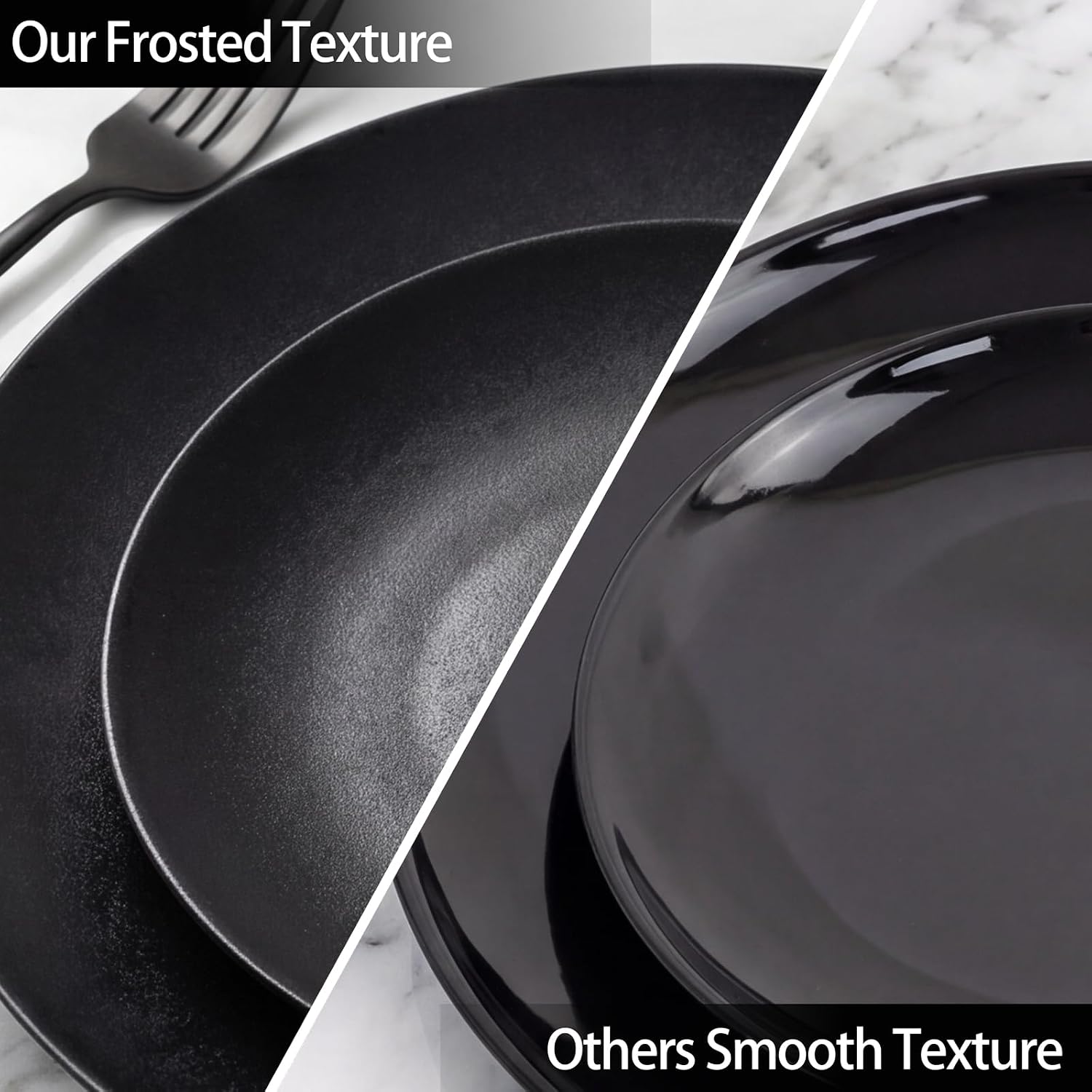 Thumbnail 4 de EI 150pcs Black Plastic Plates 10.25" dinner plates 🍽