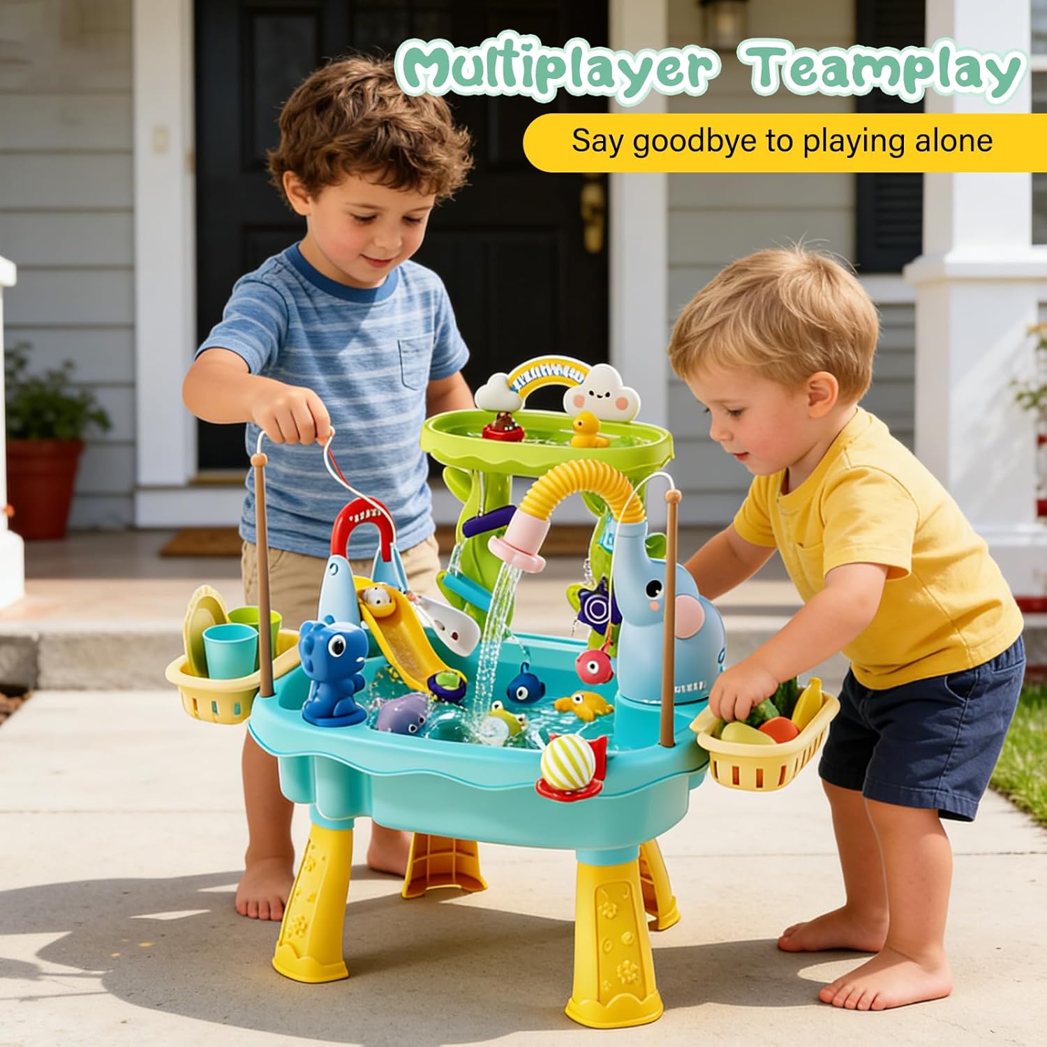 Thumbnail 1 de NOPROB 2027 Upgraded Toddlers Water Table with Electric Pump — 4-in-1 Play Station for 18 Months to 8 Years (Blue)