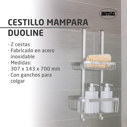 Detalle 2 de Amig Estantería de ducha 2 niveles, sin taladro