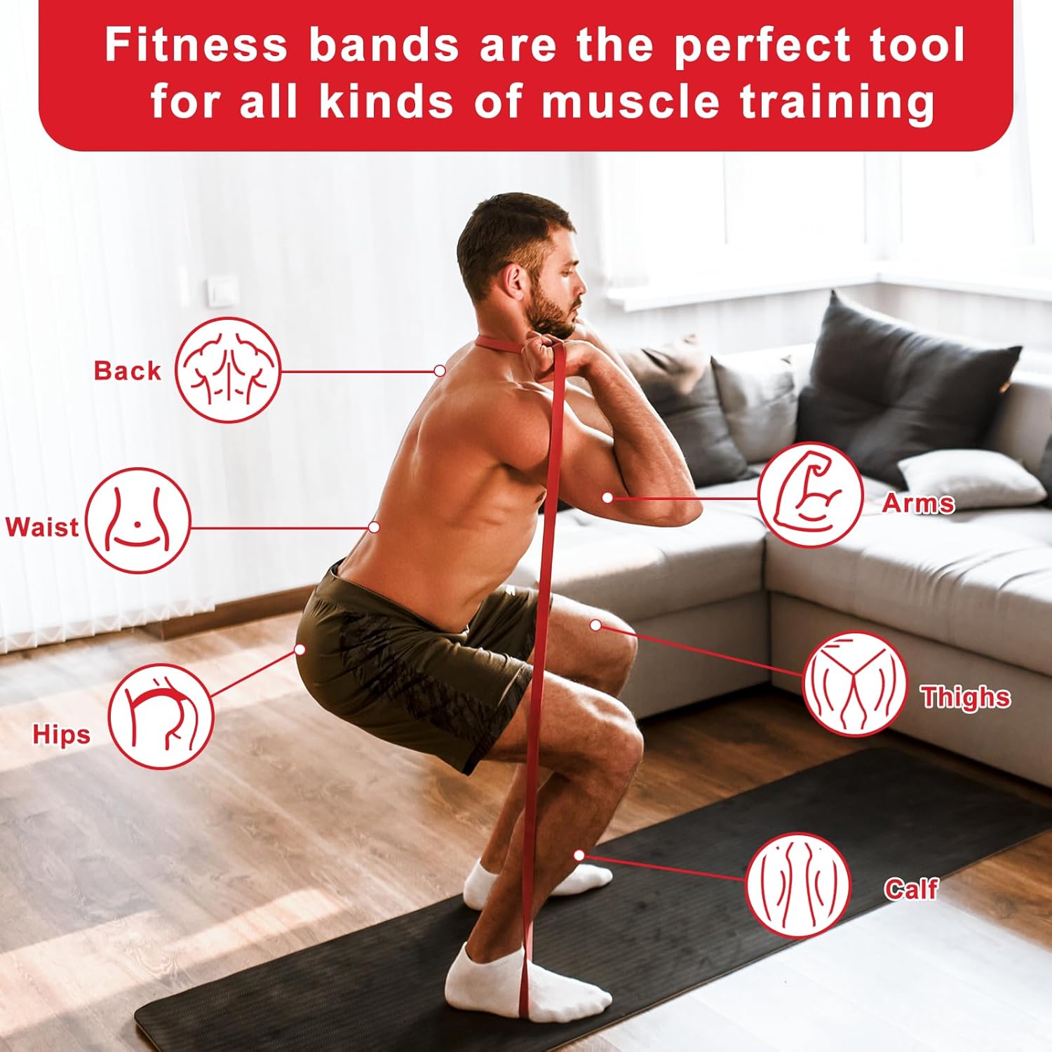 Detalle de JATEKA Gomas Elasticas Musculacion de látex (bandas elásticas fitness) para fuerza, yoga y rehabilitación