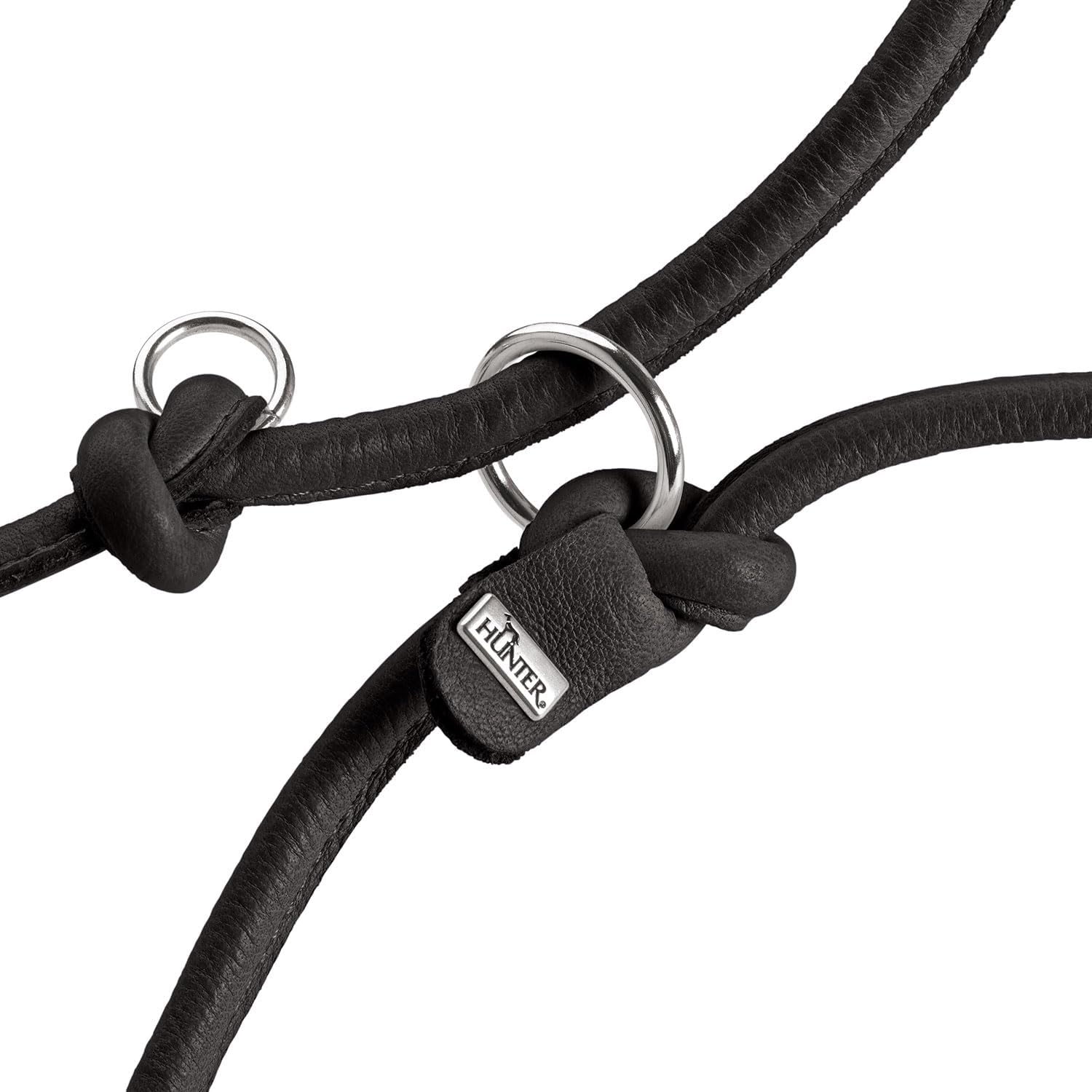 Detalle de Hunter Verstellbare Hundeführleine SOHO Round MINI – Schwarz, 200 cm