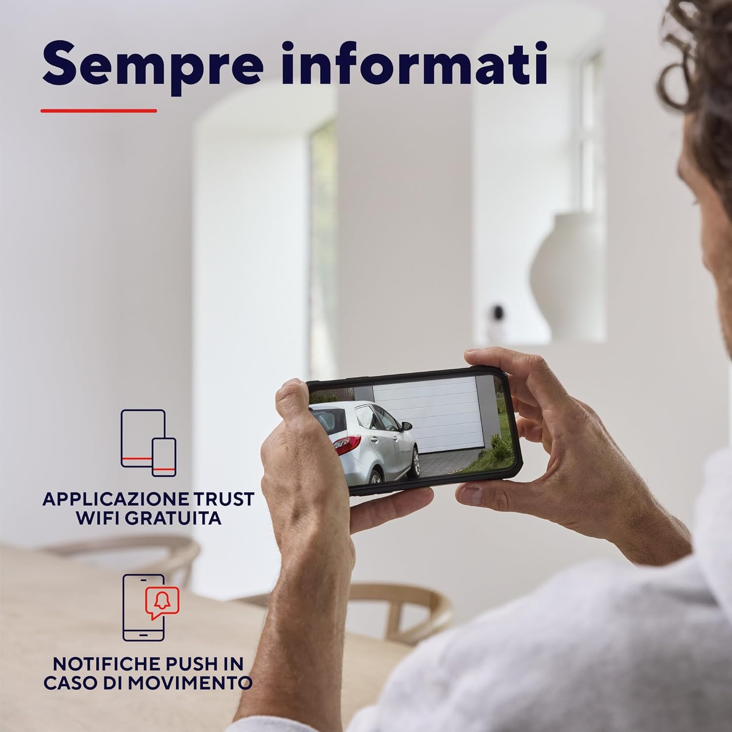 Thumbnail 3 de Trust SMARTCAM-2800 Telecamera Wi‑Fi interna 360° con visione notturna, sirena e microfono integrati