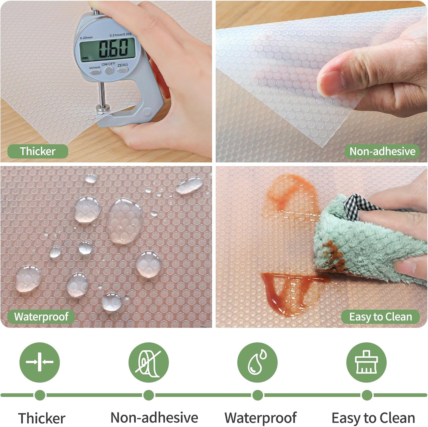 Thumbnail 1 de wohomuke Shelf Liners: Non-Slip EVA Drawer and Shelf Mats (Transparent, 44.5cm x 6m)