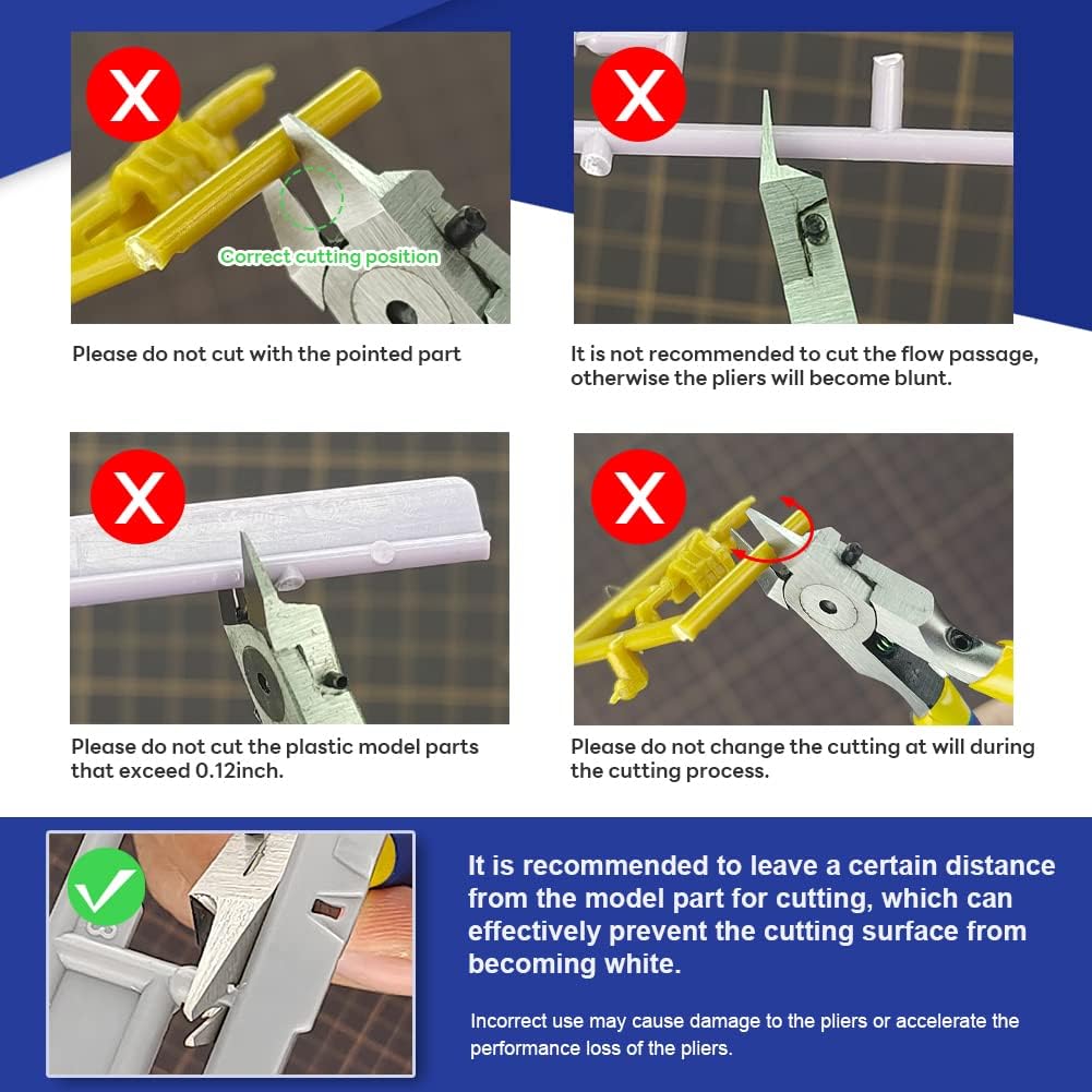 Detalle de Stedi Model Nipper da 4,7 pollici con lama ultra-sottile a taglio singolo per modelli in plastica, blu