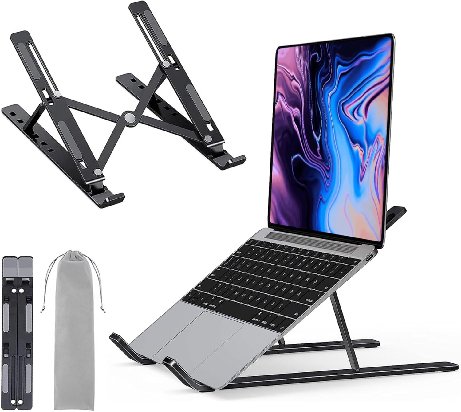 Thumbnail 6 de LAC FUTURE Laptop Stand for Desk — Foldable, 10-Height Adjustable, Ventilated Stand for 10–17 inch Laptops and Tablets