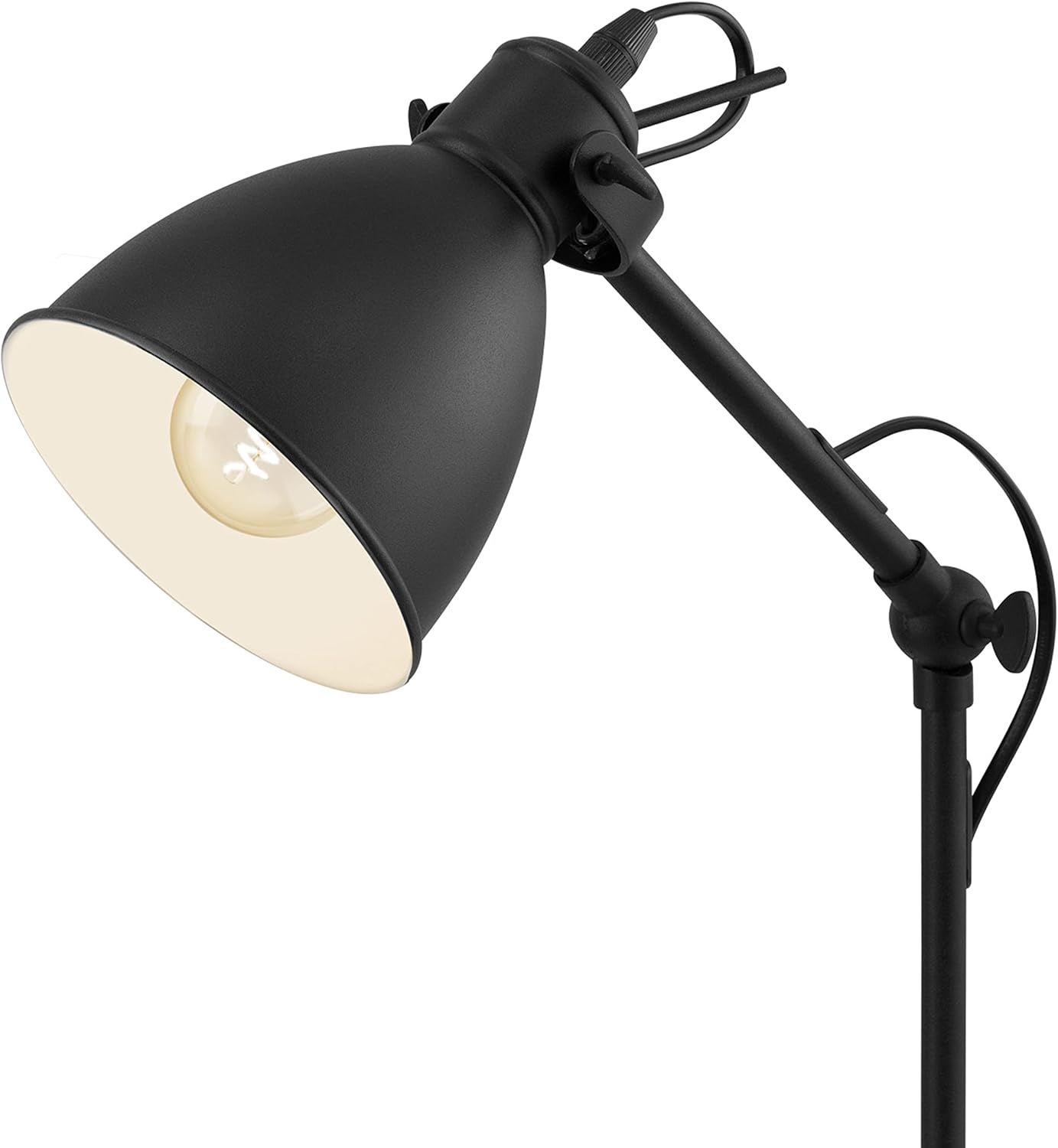 Detalle de EGLO PRIDDY 49469 – czarna stalowa lampa stołowa z obrotowym kloszem E27