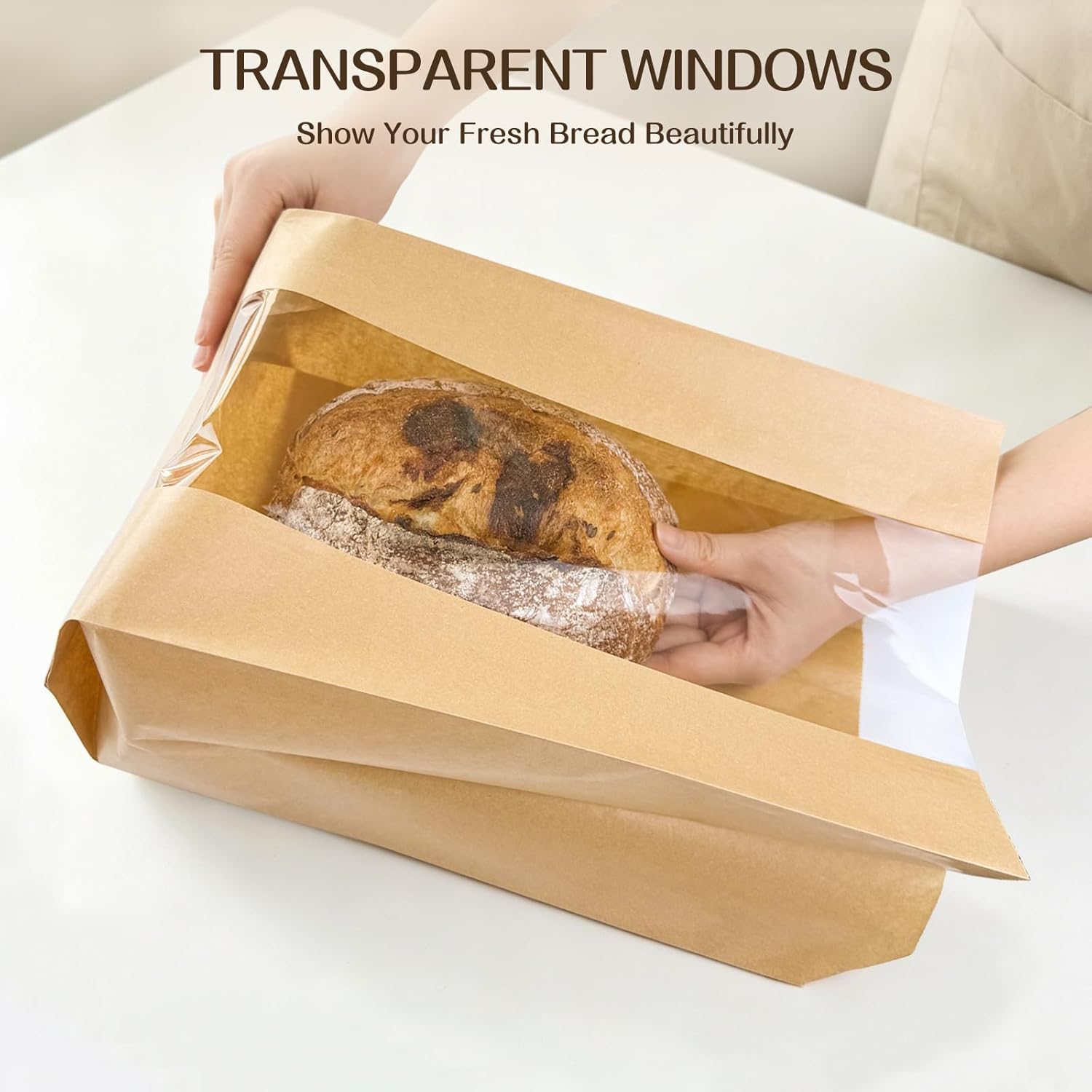 Detalle de Tripho 100 Pcs Bread Bags with Clear Window and 120 Stickers for Homemade Bread