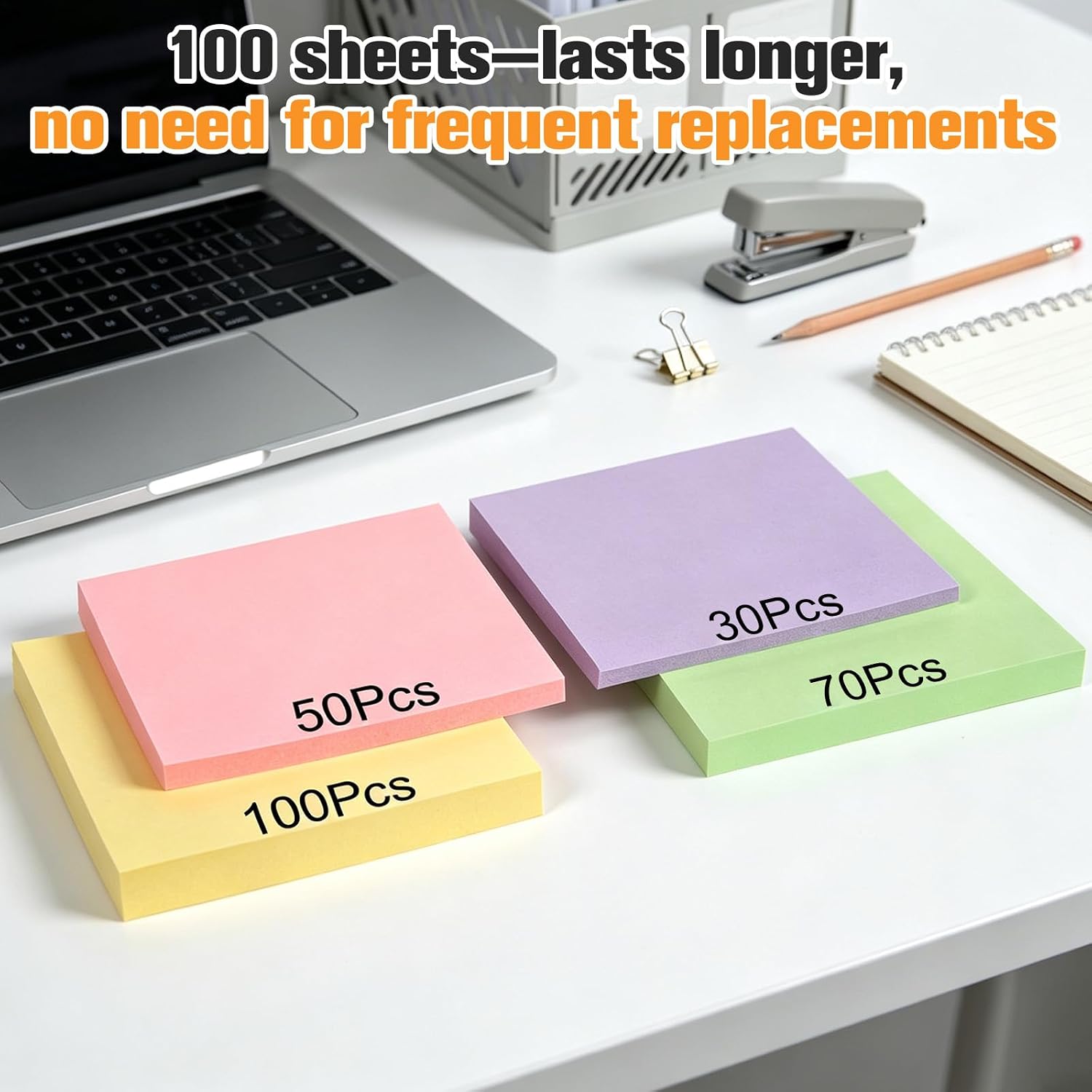 Detalle 2 de Agoer 2400 Notes Sticky Notes – 12 couleurs vives, mini blocs autocollants 50 x 38 mm