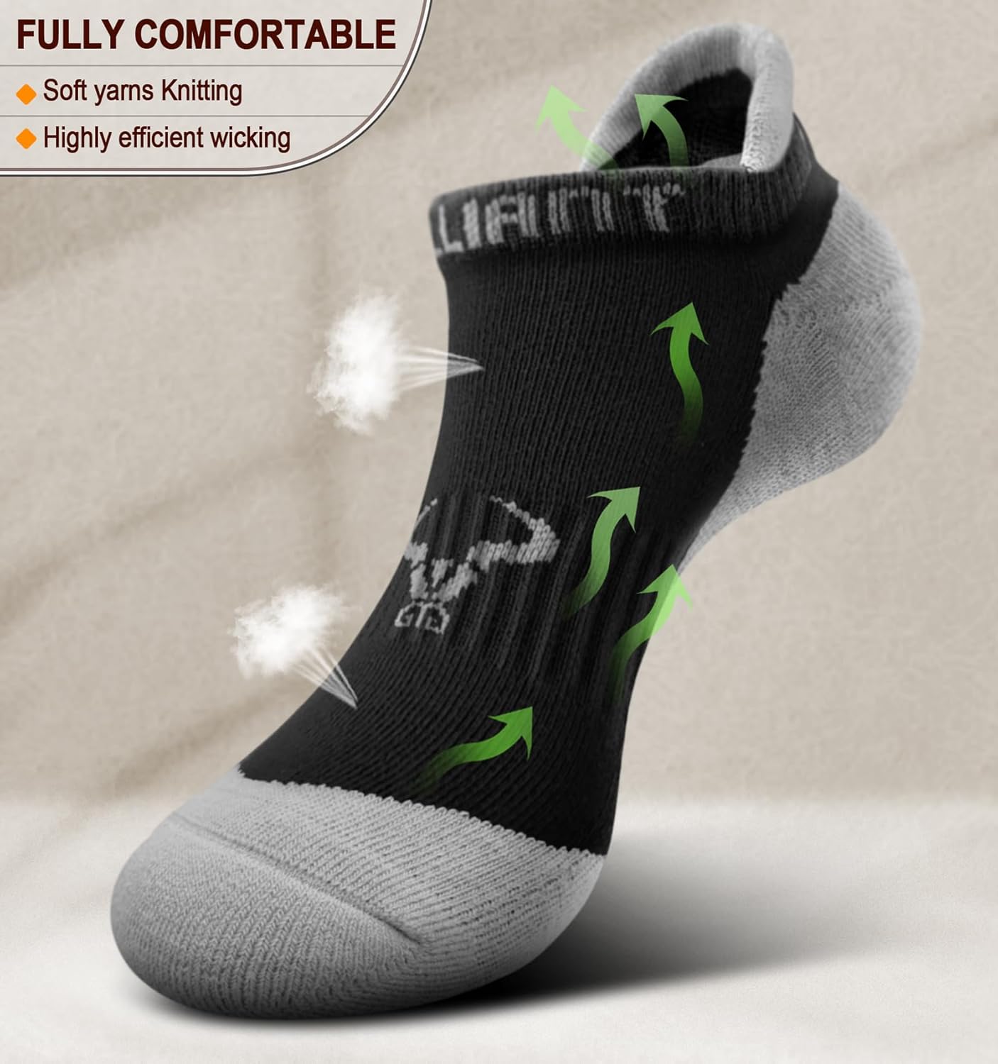 Thumbnail 3 de BULLIANT Calzini Uomo Corti 6 paia – comfort, assorbimento dell’umidità e supporto anteriore