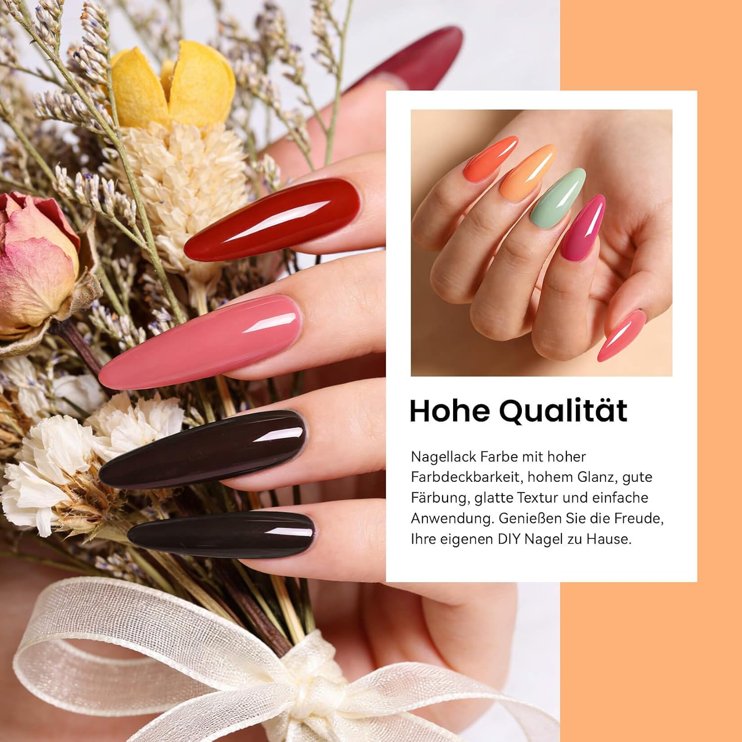 Detalle de Phoenixy UV-Nagellack Set (24-teilig) mit 21 Farben, Unterlack & Überlack