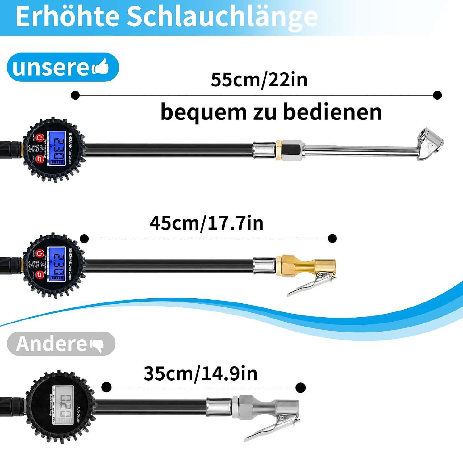 Thumbnail 1 de ENDARK Digitaler Reifenfüller Reifendruckprüfer 0–200 PSI