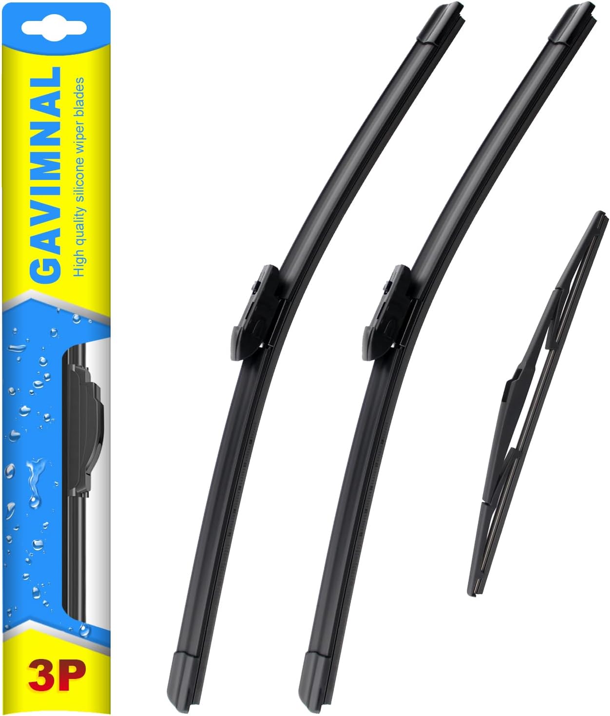 Detalle de Gavimnal 24"+18"+14" Silicone Wiper Blades Replacement for Mazda CX-5 2017-2025 & CX-9 2016-2024 (Set of 3)