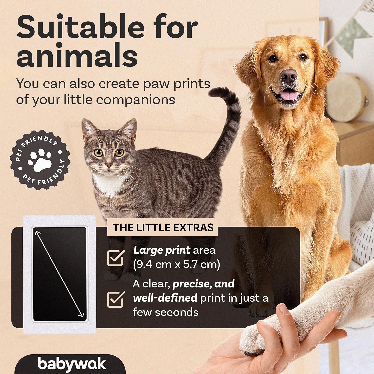 Detalle de Baby Hand and Footprint Kit – Inkless Clean Touch (Small, 0–6 Months)