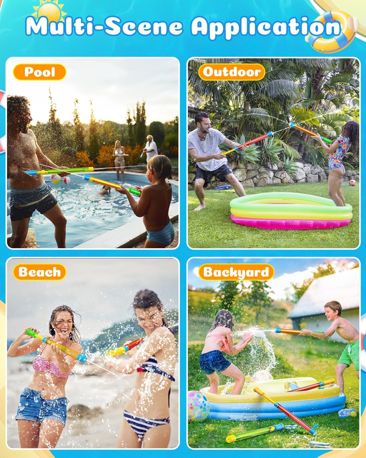 Thumbnail 5 de Water Gun Squirt Toys for Kids & Adults — Shoot Up to 40 Feet Outdoor Water Blaster
