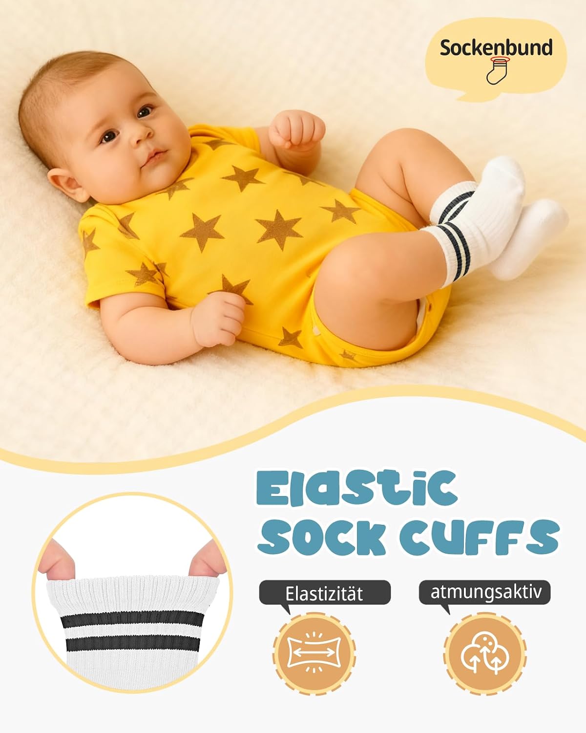 Thumbnail 3 de Kyopp Baby Socken 4/5 Paar Pastellfarben