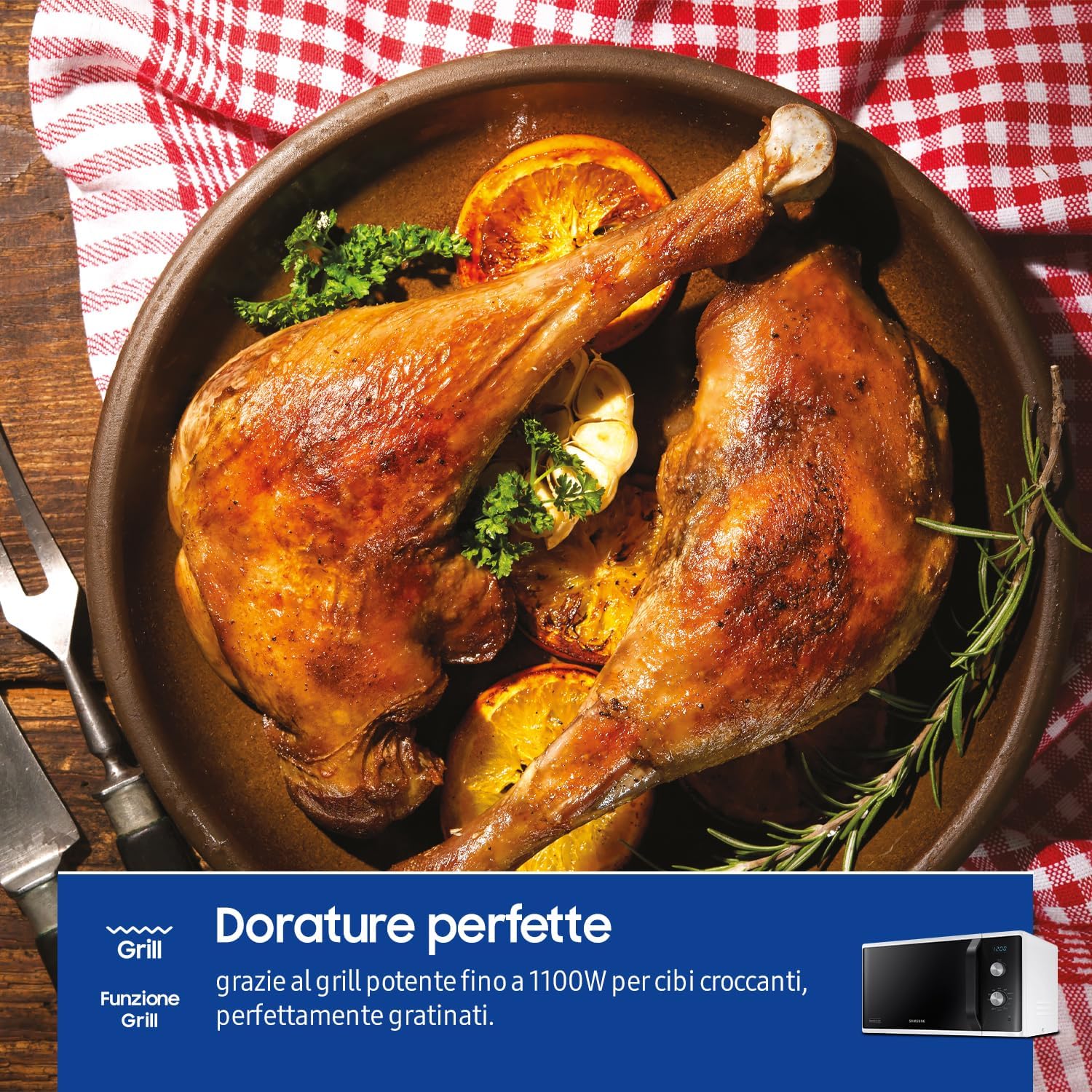 Detalle 2 de Samsung Dual Dial MG23K3614AW/ET forno a microonde grill da libera installazione 23 L bianco