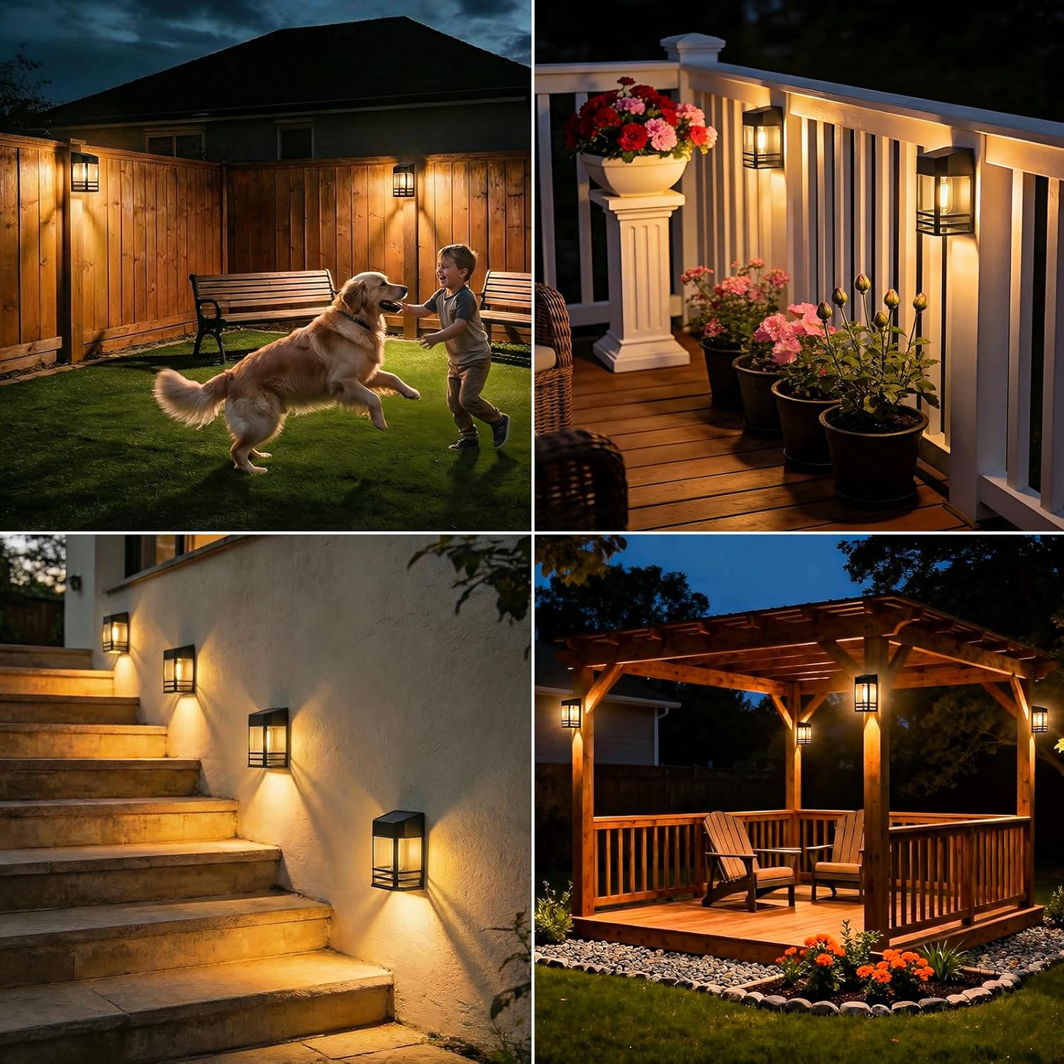 Thumbnail 1 de nipify Solar Wandleuchte Außen – 6er-Set, 3000 K Warmweiß, IP65, kabellos