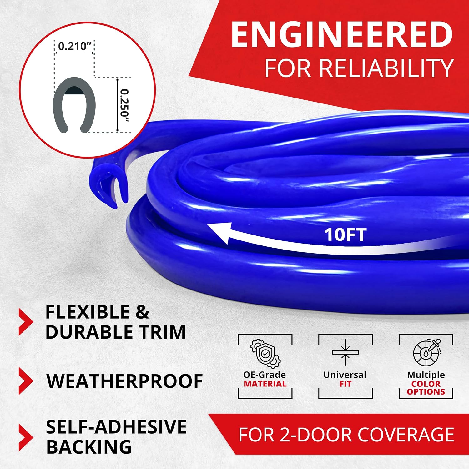 Thumbnail 2 de All-Fit Automotive 10 Ft Blue Car Door Edge Protector, Flexible Adhesive Trim