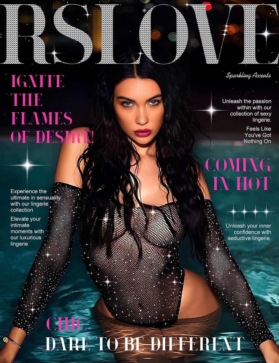 Detalle 2 de RSLOVE Fishnet Rhinestone Bodysuit