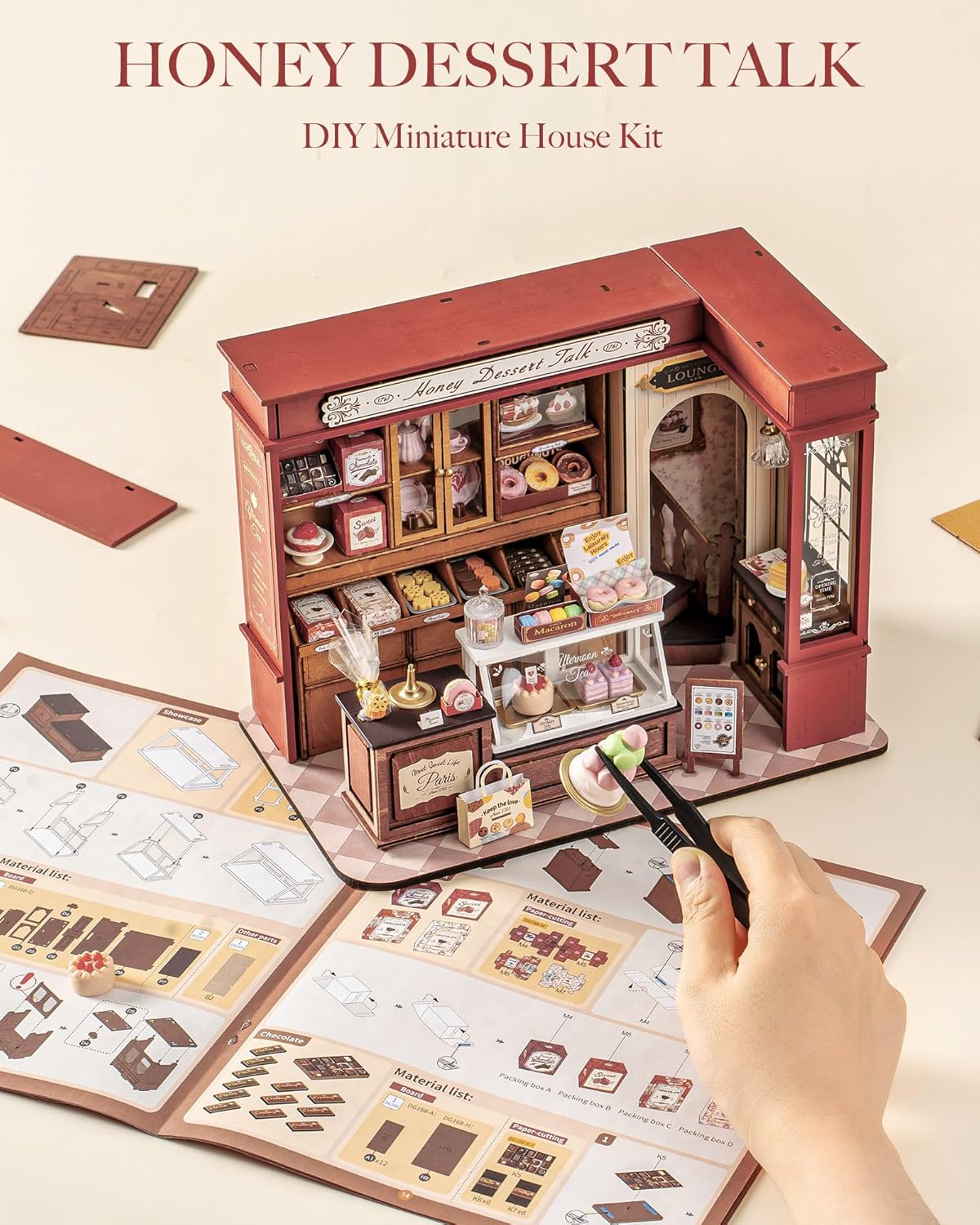 Detalle 2 de Rolife Miniature Kit Conversation Dessert au Miel 4h