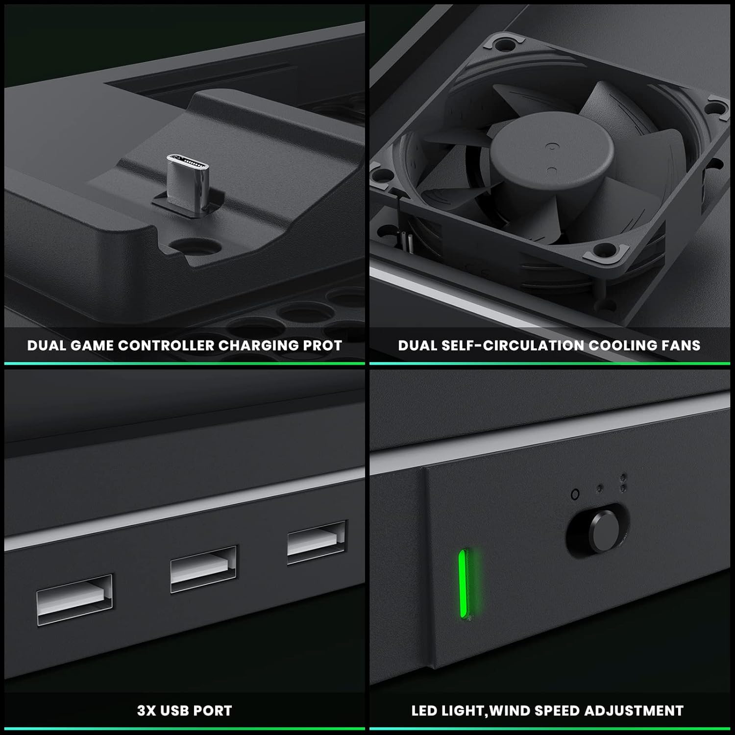 Thumbnail 3 de Charging Stand with Cooling Fan for Xbox Series X|S – CODOGOY Vertical Dual Controller Dock