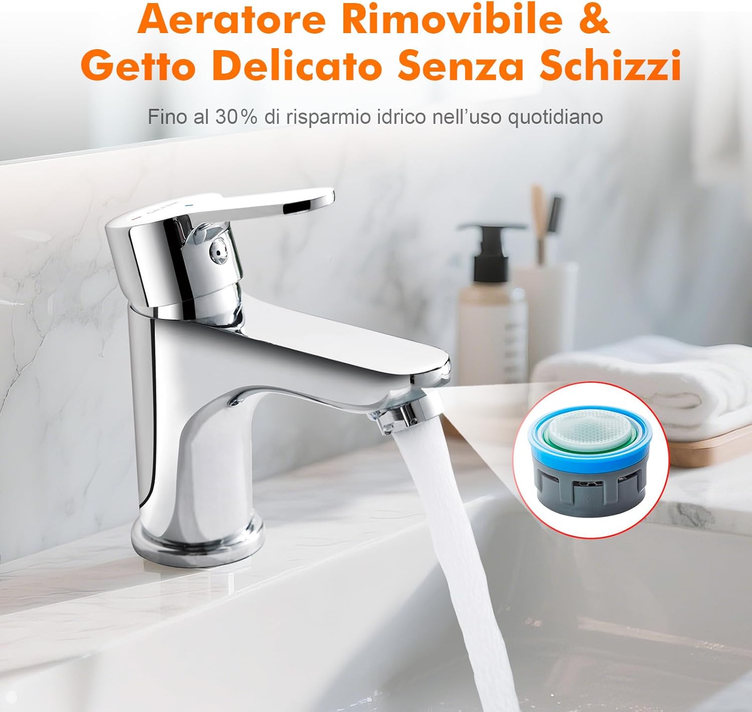 Thumbnail 2 de GRIFEMA Rubinetto Bagno Lavabo Monocomando G3/8, Cromo – G11003