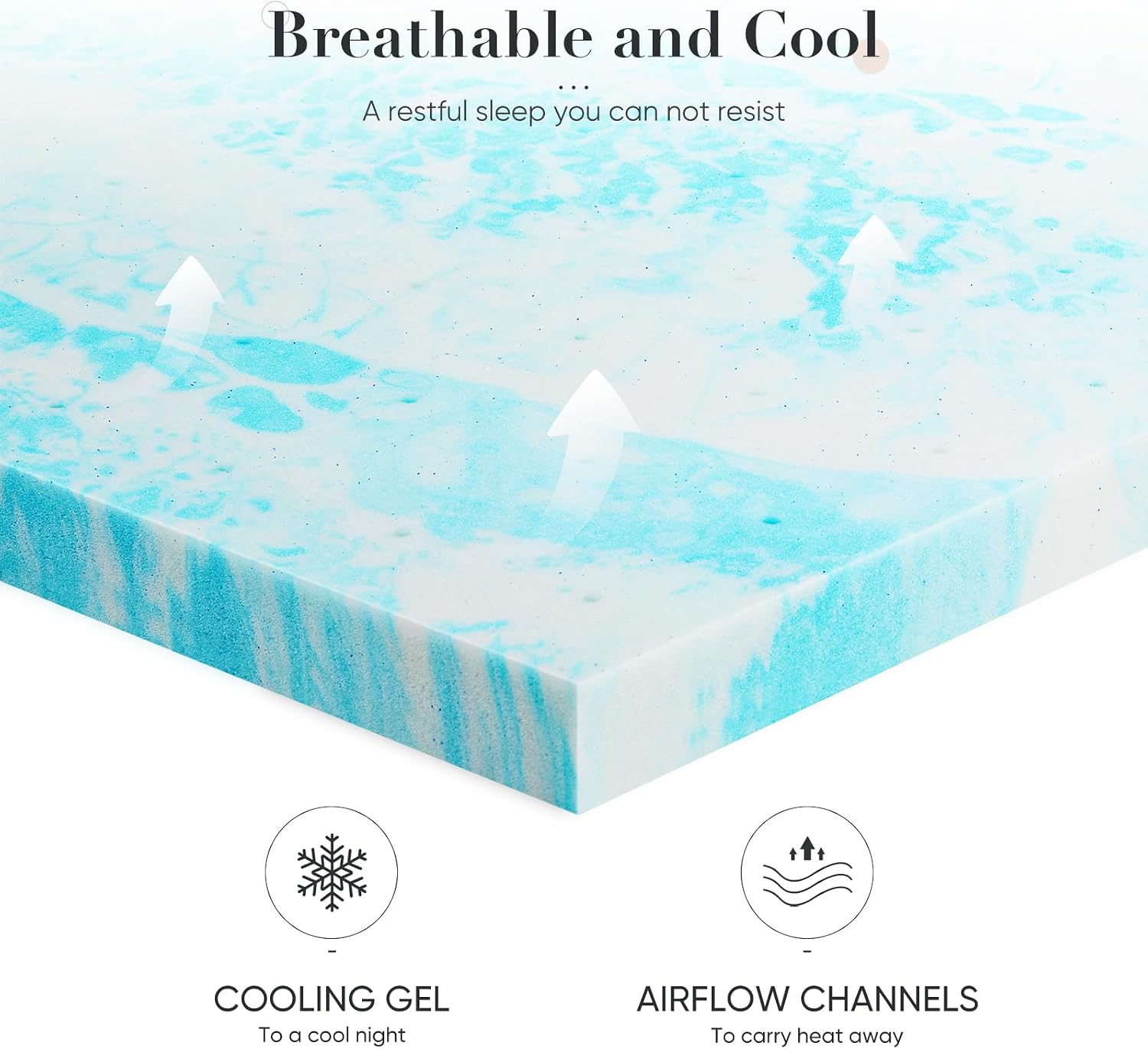 Detalle 1 de NEWBULIG Memory Foam Mattress Topper 4-Inch