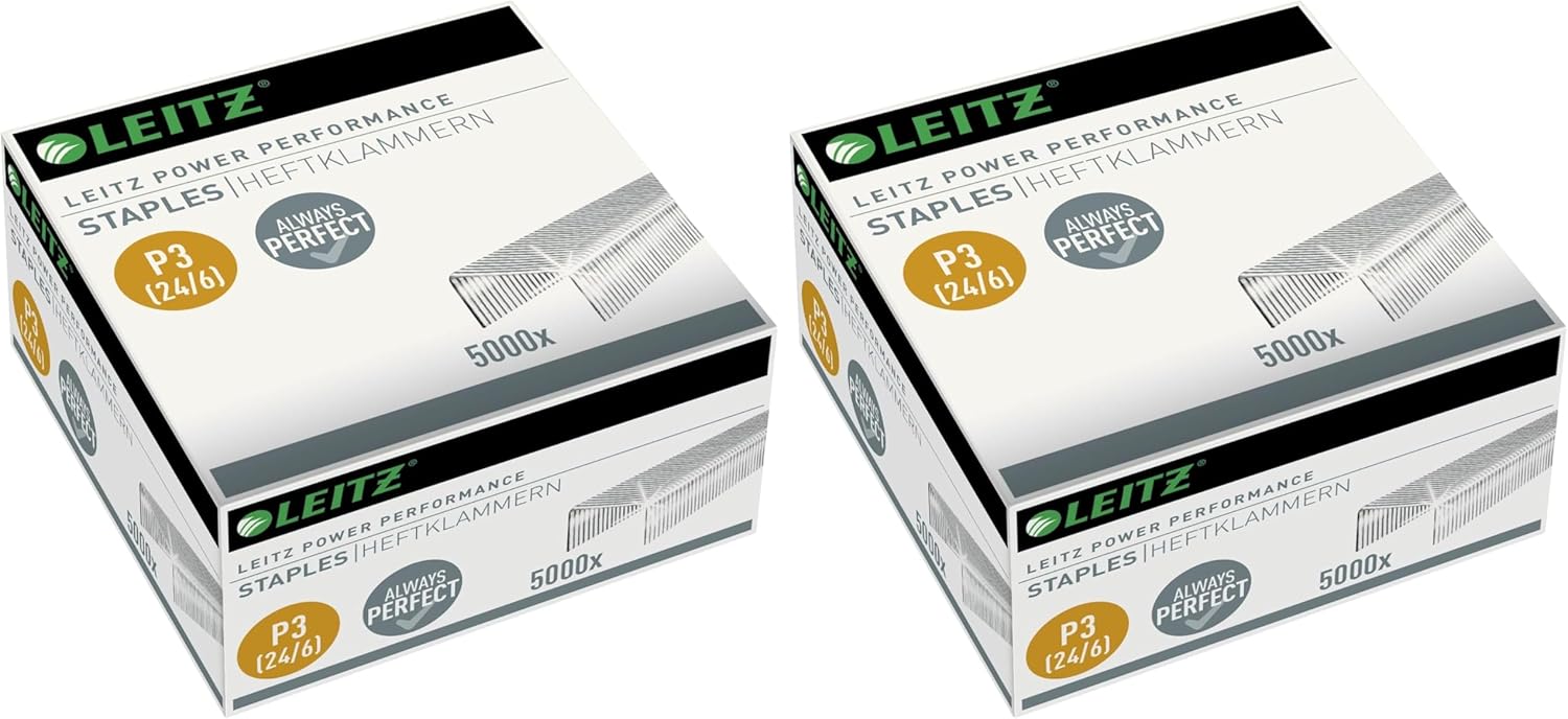 Thumbnail 6 de Leitz Power Performance P3 Heftklammern 24 x 6 mm – 10er Pack (5000 Stück) verzinktes Metall