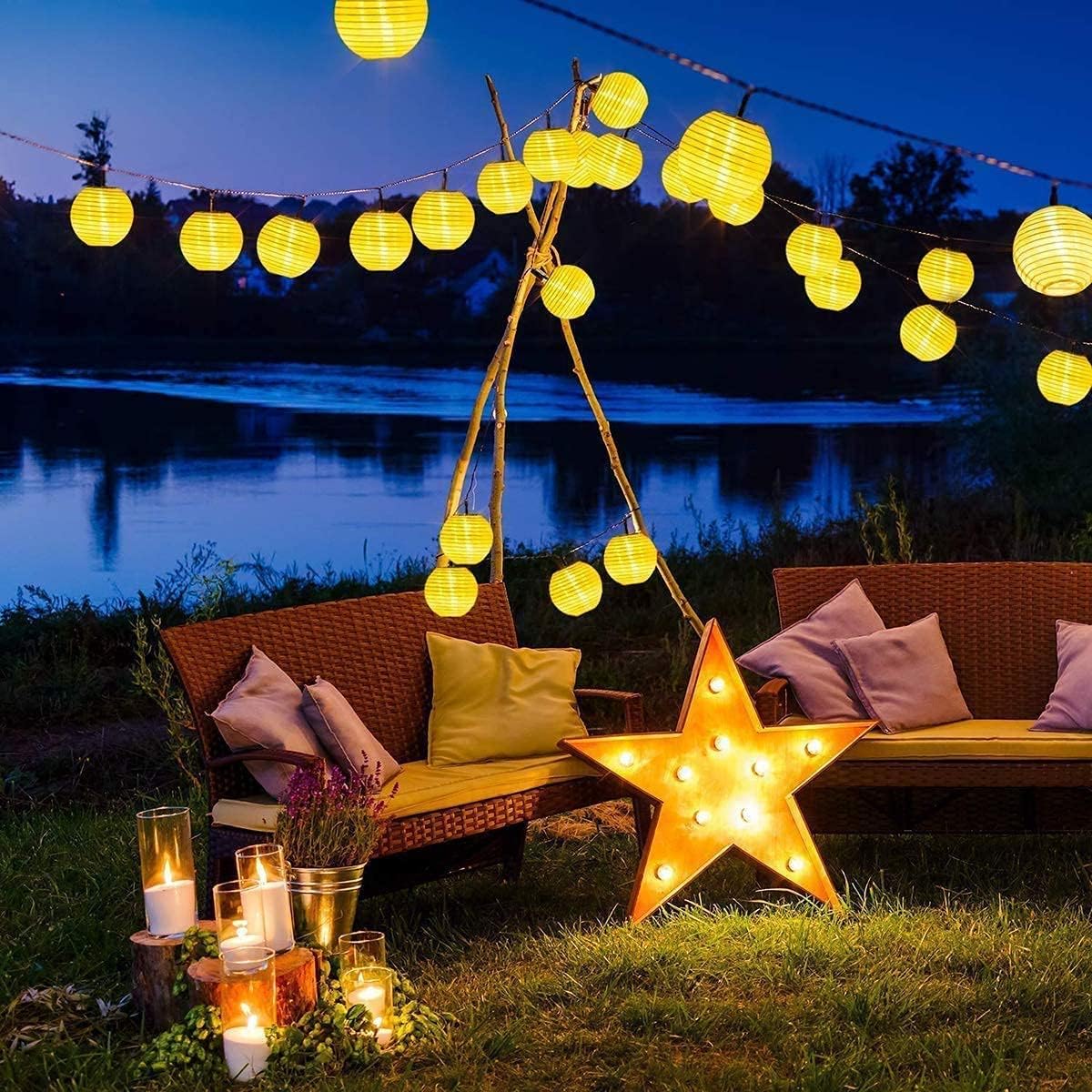 Thumbnail 2 de Qedertek Solar Lampion Lichterkette Außen 9,8 m – 40 LED, IP65, 2 Modi