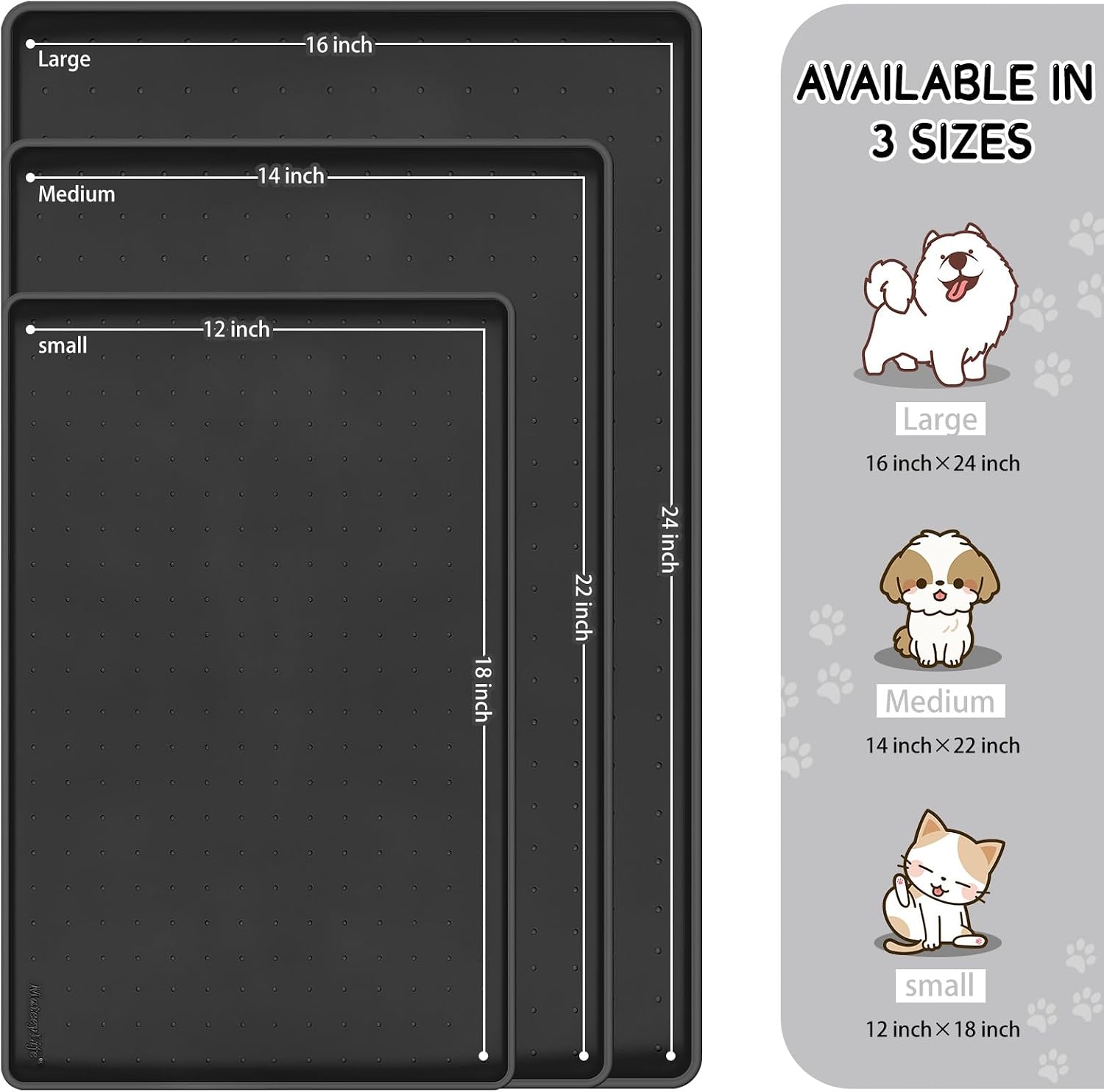 Detalle de MateeyLife Silicone cat dog food mat 24×16