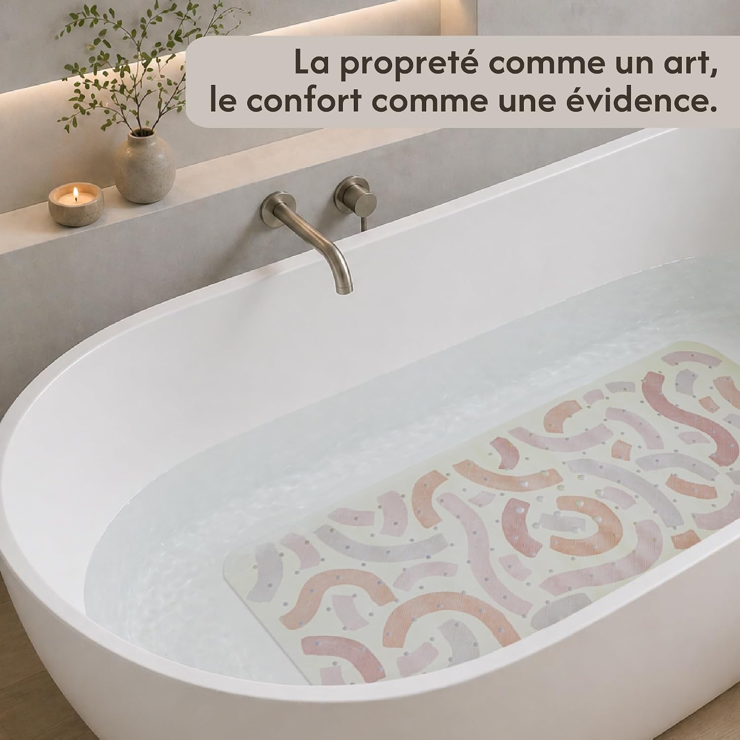 Detalle 2 de Hakuna Matte Gentle Arcs HM-BM-100-40-GE badmat, vinyl, 100 x 40 cm