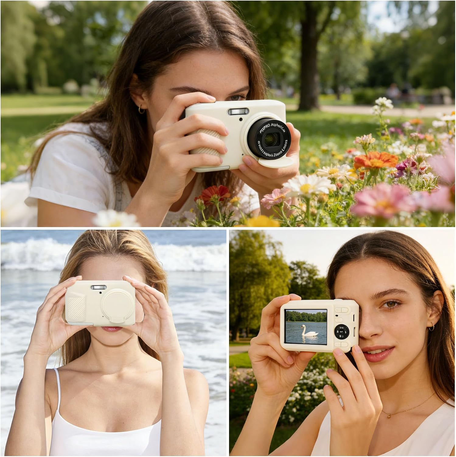 Thumbnail 6 de BOVKE Case for Kodak PIXPRO FZ45: Silky Soft Silicone Protection in Mist White